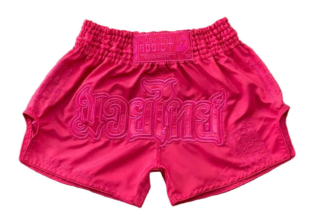 Pink 5 Lines Muay Thai Shorts