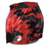 Red Camo Single Panel Stars Muay Thai Shorts