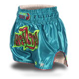 Aqua Blue Single Panel Stars Muay Thai Shorts